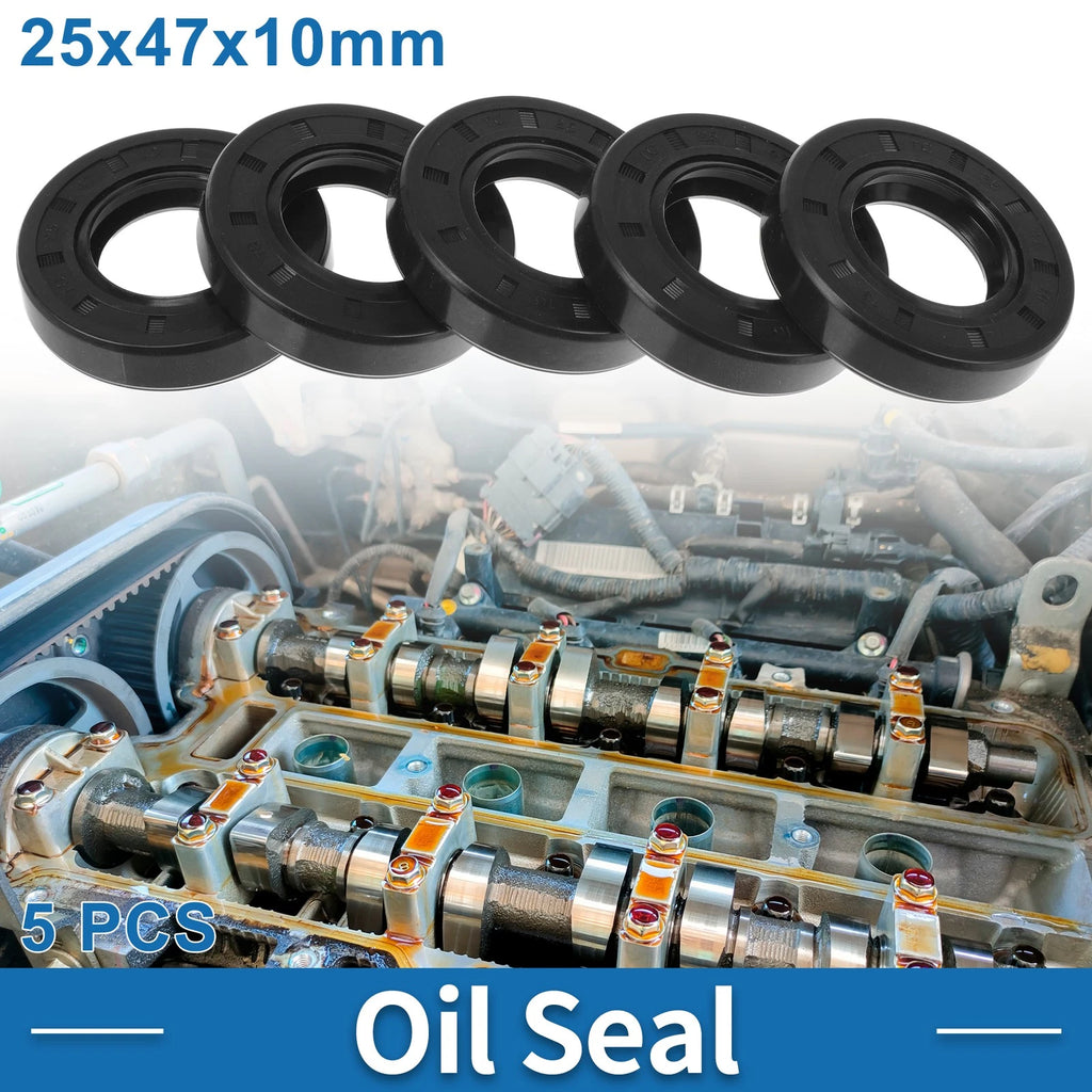 Set of 5 Oil Seal Rotary Shaft Seal 25x47x10mm Nitrile Rubber