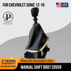 Leather Manual Shift Boot for Chevrolet Sonic (2012–2016) Blue Stitch