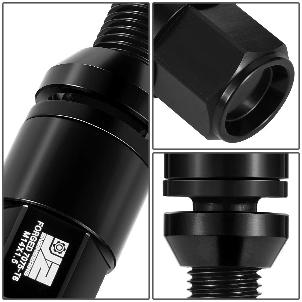 20Pcs Closed End Lug Nuts M14x1.5 for J2 (Black)