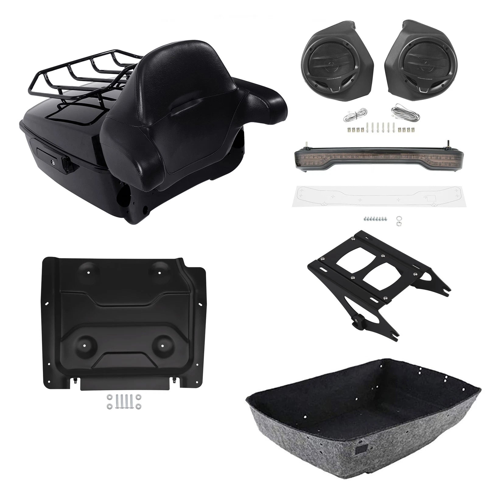Trunk Pad Mount Rack Lamp Speakers Plate for Harley Touring (2014–2026)