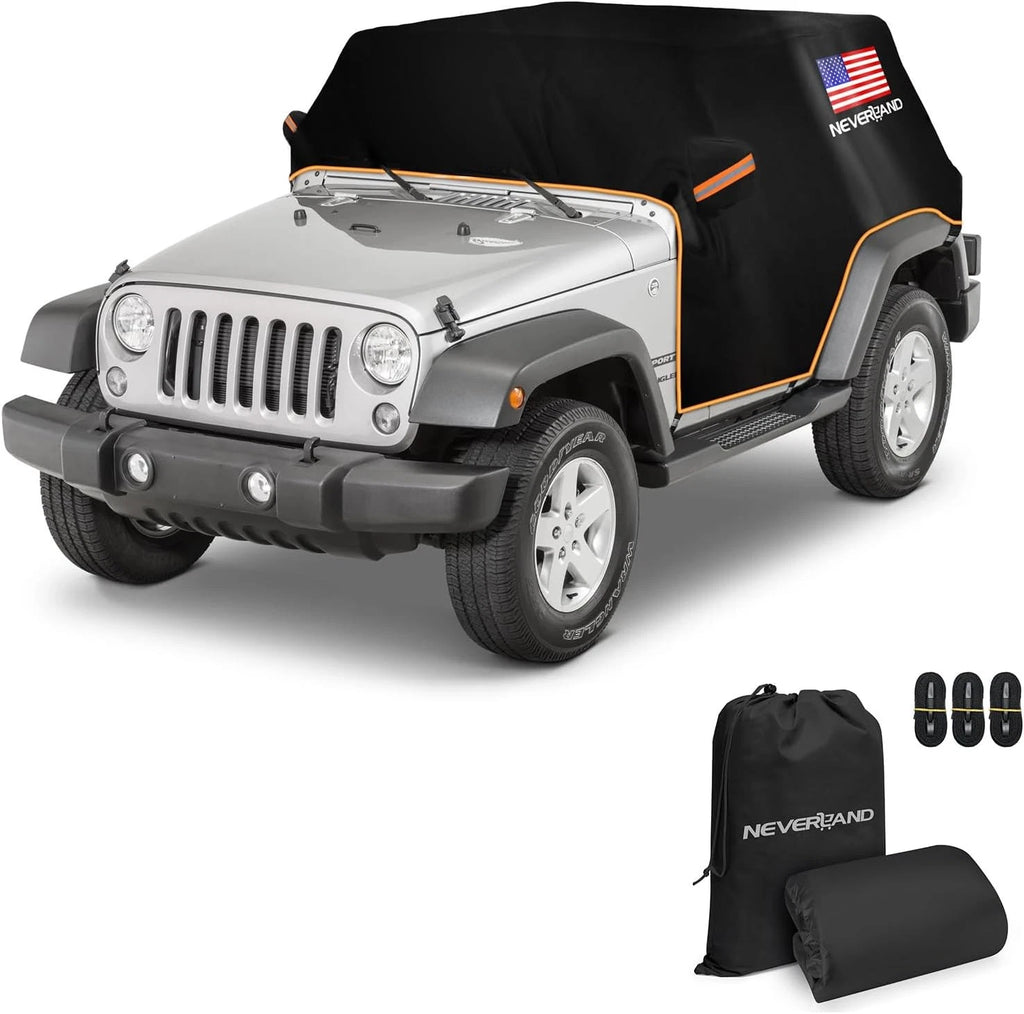 Half Car Cover for Jeep Wrangler JK JL JKU JLU (2007–2024) Waterproof
