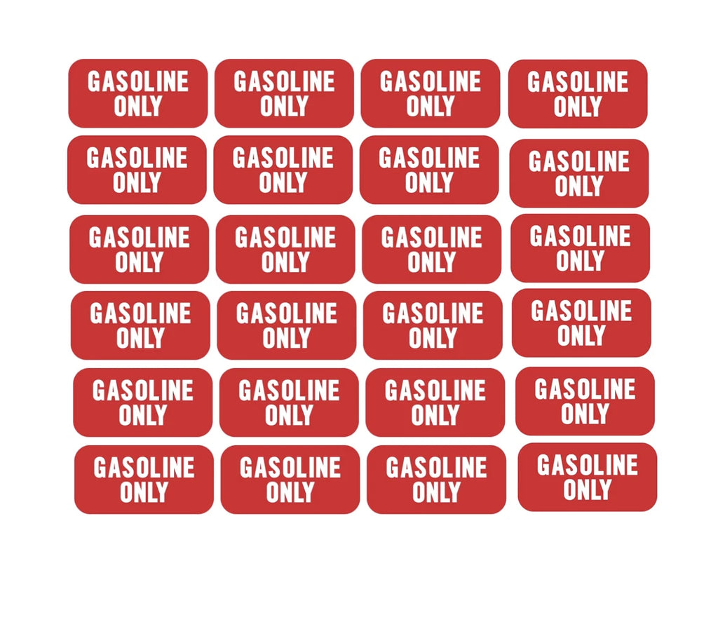 Gasoline Only Fuel Caution Warning Decal for Universal Use (1"x 2")