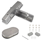 Tall Finned Valve Covers & 15" Oval Air Cleaner Kit for SBC Chevy (1958–1986)