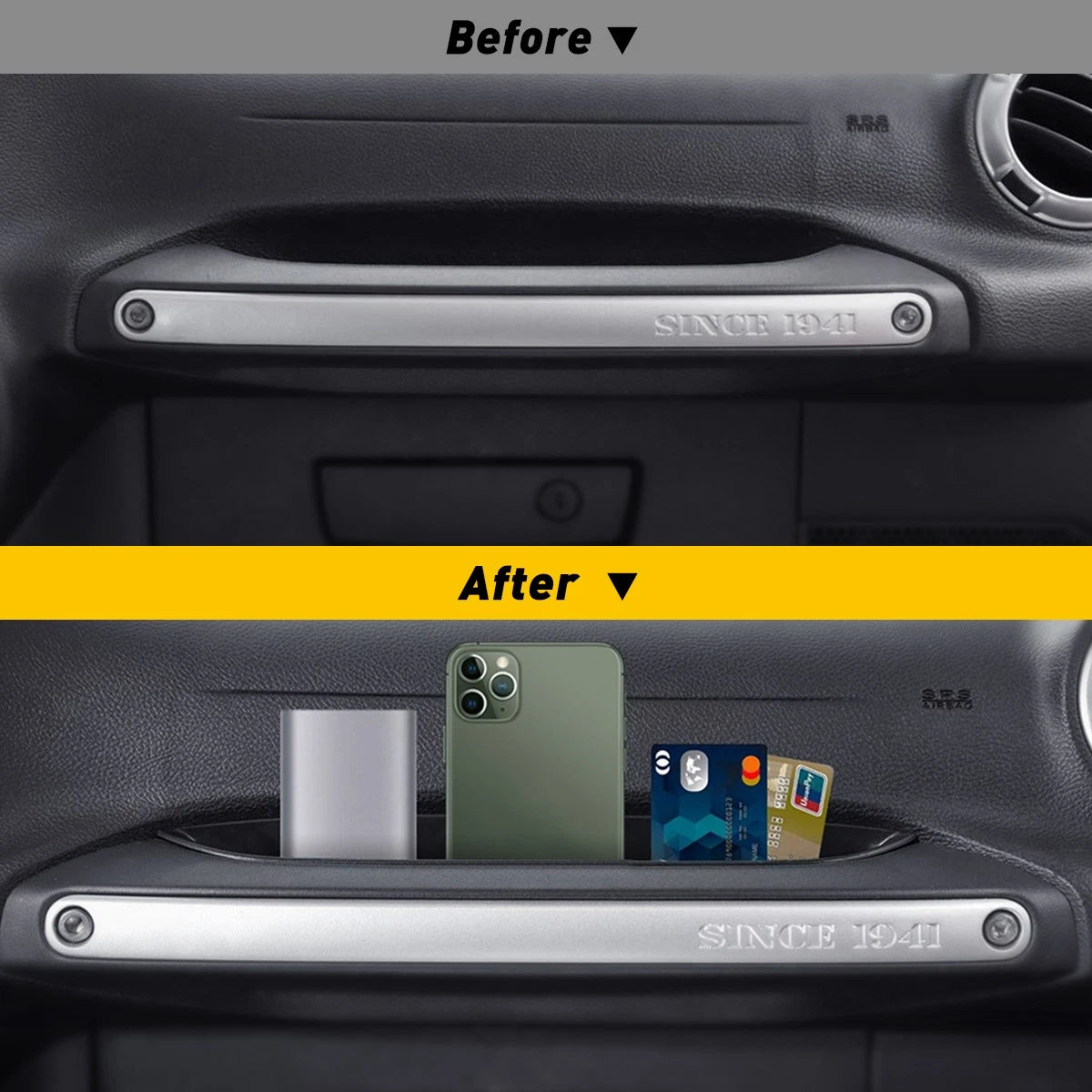 Passenger Handle Organizer Storage Tray for Jeep Wrangler JK (2007–2018)