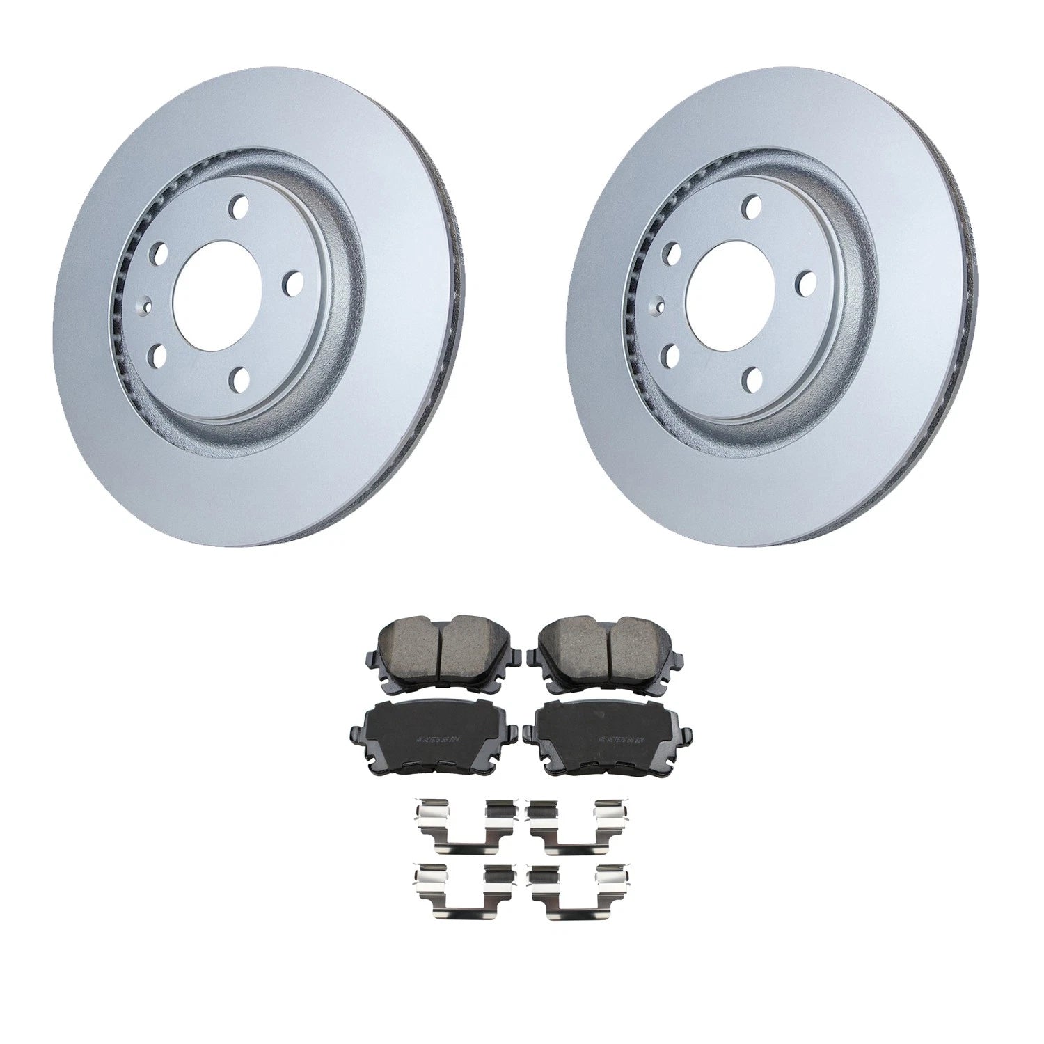 Set of 2 Hella Rear Rotors & Akebono EURO Ceramic Pads for Audi S4 (2004)