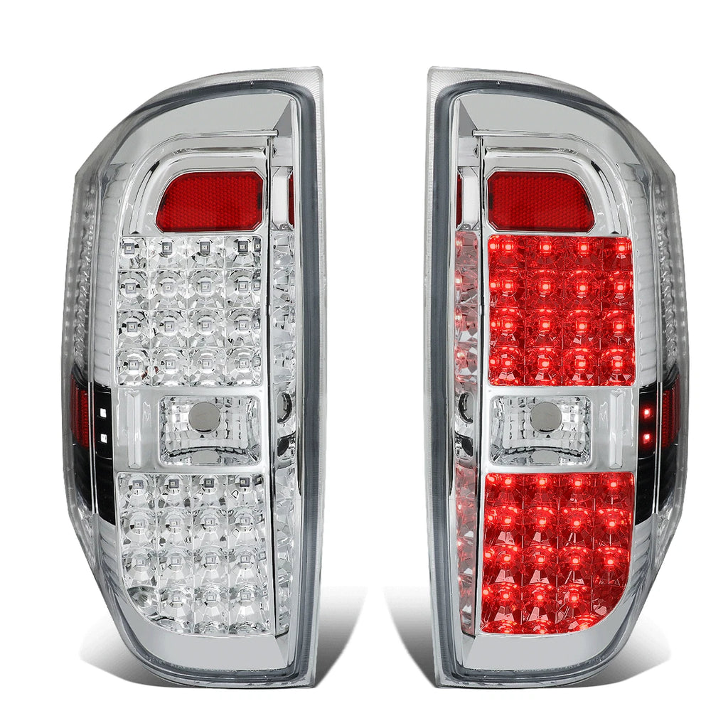 Pair LED Tail Brake Light Stop Lamp Chrome for Toyota Tundra (2014–2021)