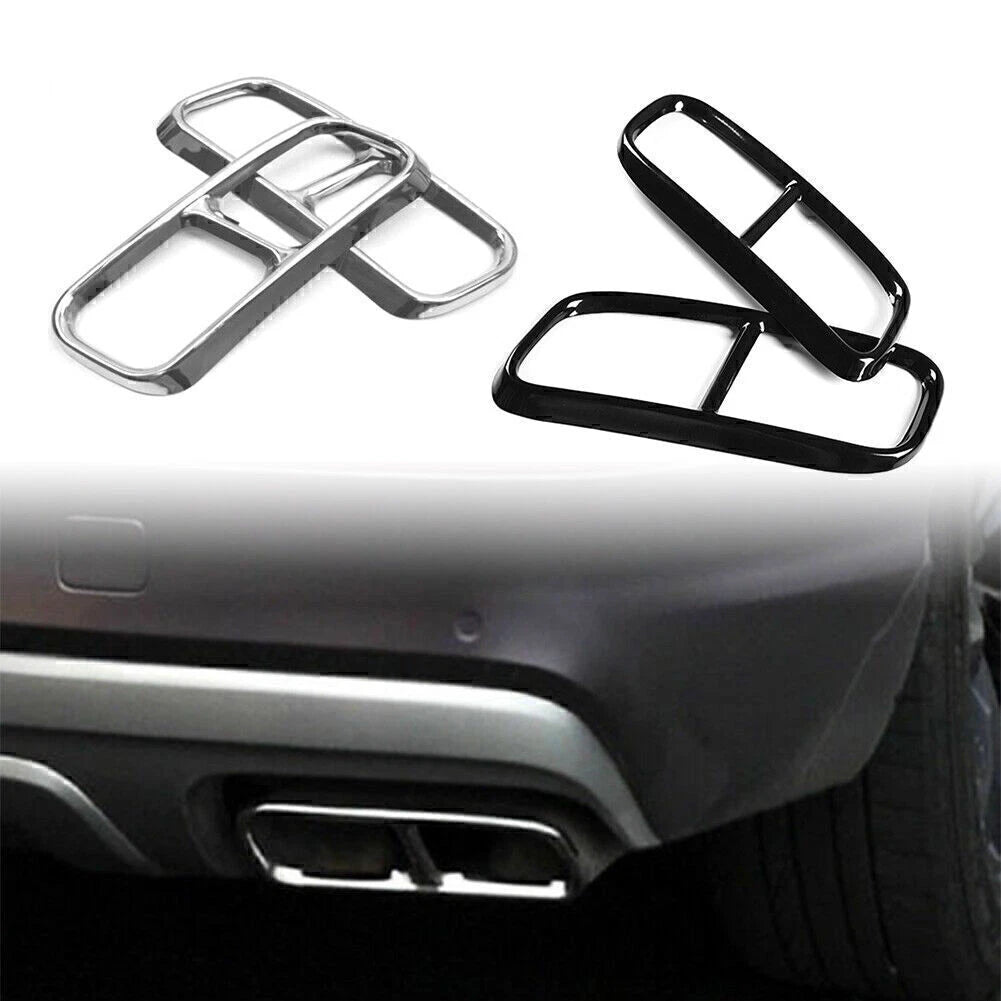 Rear Exhaust Muffler Tail Pipe Cover Trim for Audi Q7 (2016–2019) Silver