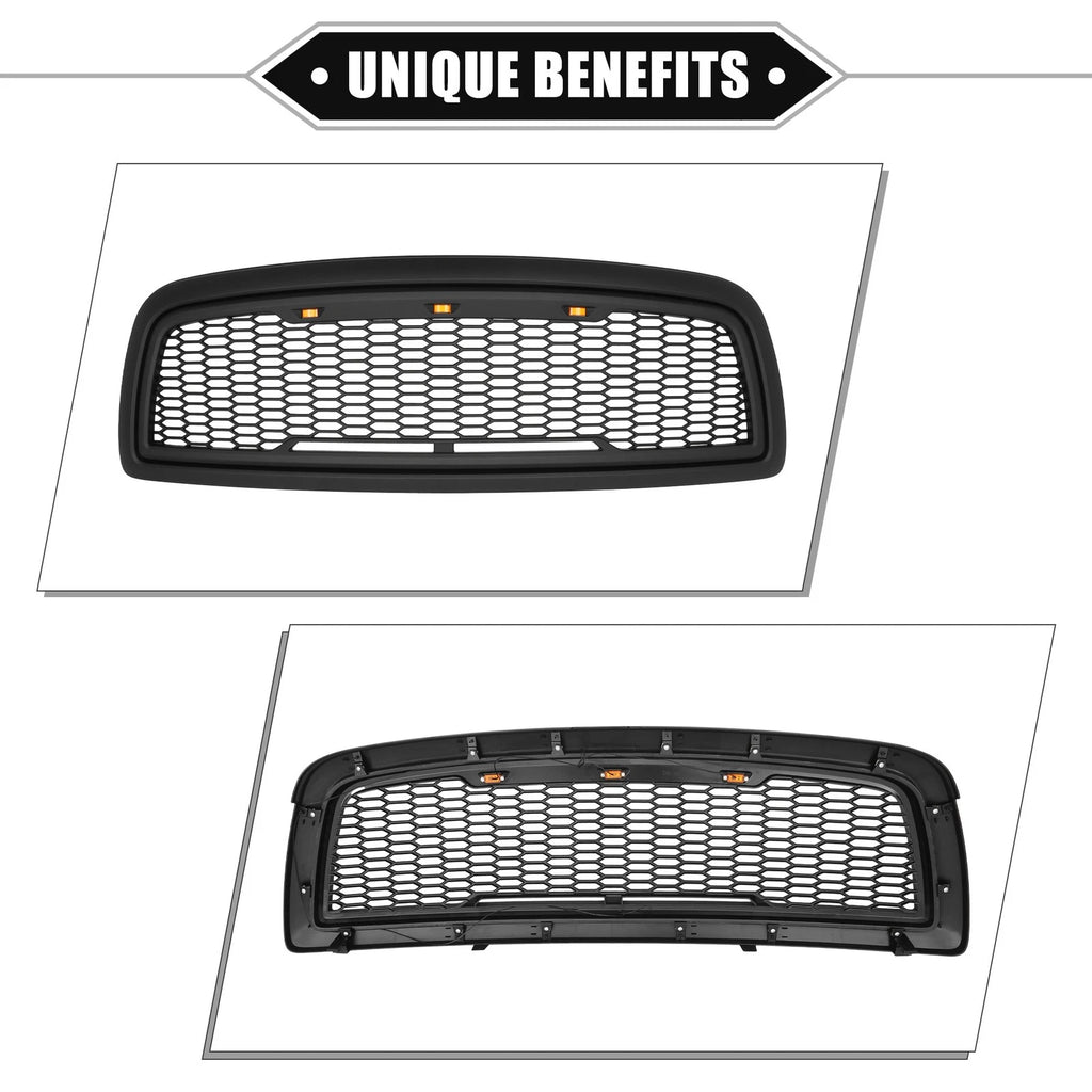 Front Grille Assembly with LED Lights for Dodge Ram 1500 (2009–2010)