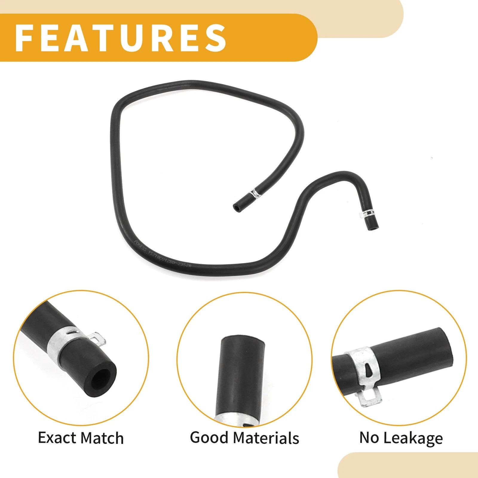 Cooler Hose for Ford Mondeo (2000–2007) No. 1S718C012DD Rubber Black
