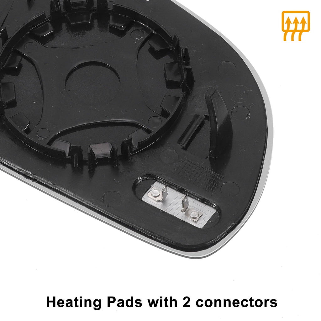 Left Side Heated White Mirror Glass for Audi A3 A4 (2008–2010)