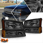 Set of 2 Bumper Headlight Lamps for Chevy Silverado/Avalanche (2003–2006)
