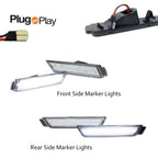 Clear Lens White LED Front & Rear Side Marker Lights for Chevrolet Camaro (2010–2015)