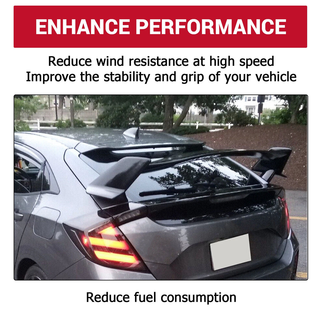 Rear Trunk Spoiler for Honda Civic Hatchback Type-R (2016–2021) Matte Black