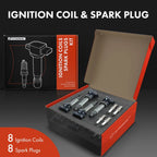 Set of 8 Ignition Coils & Iridium Spark Plugs for Cadillac SRX (2007–2009)