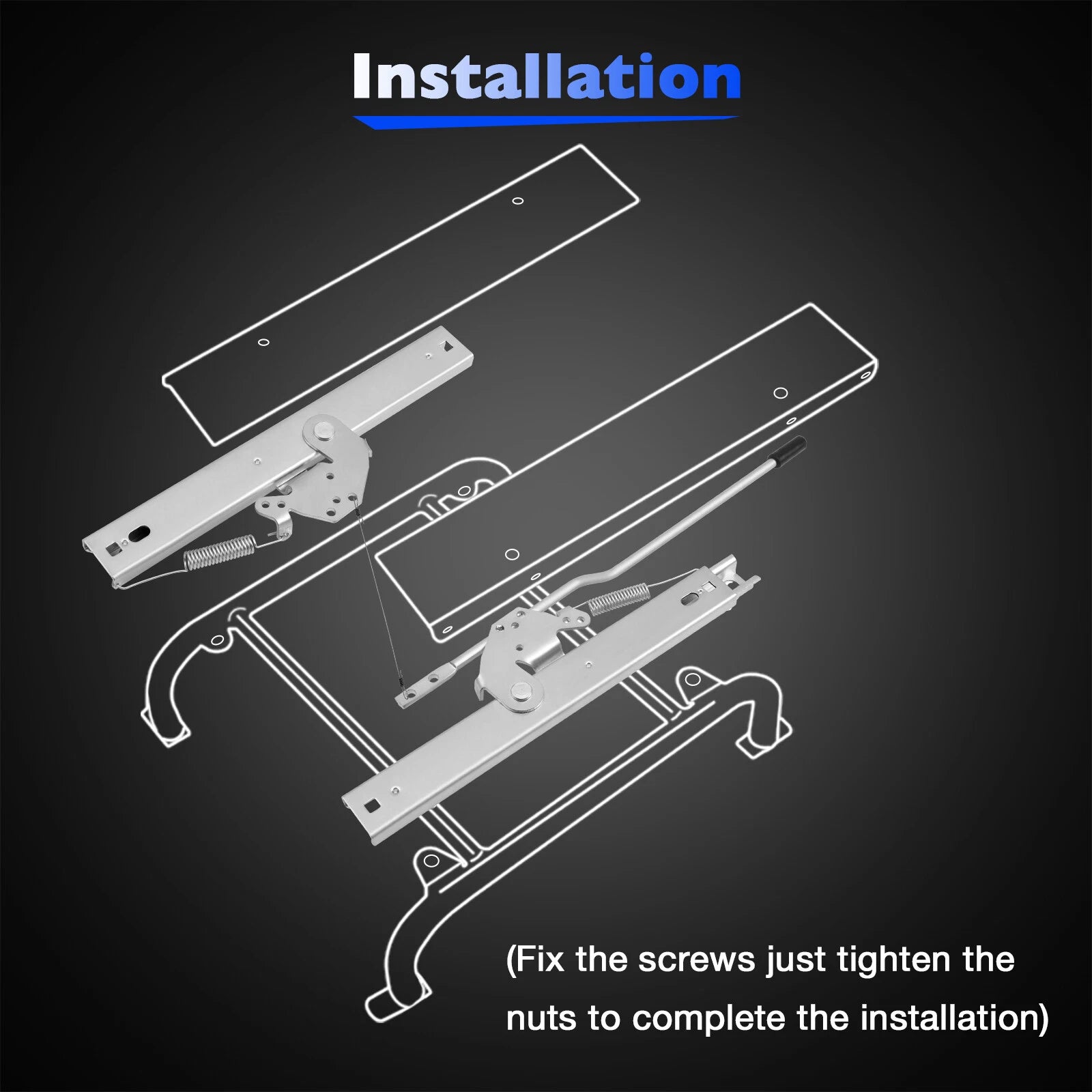 Adjustable Seat Slider Brackets Kit for Bucket Seat (Universal)