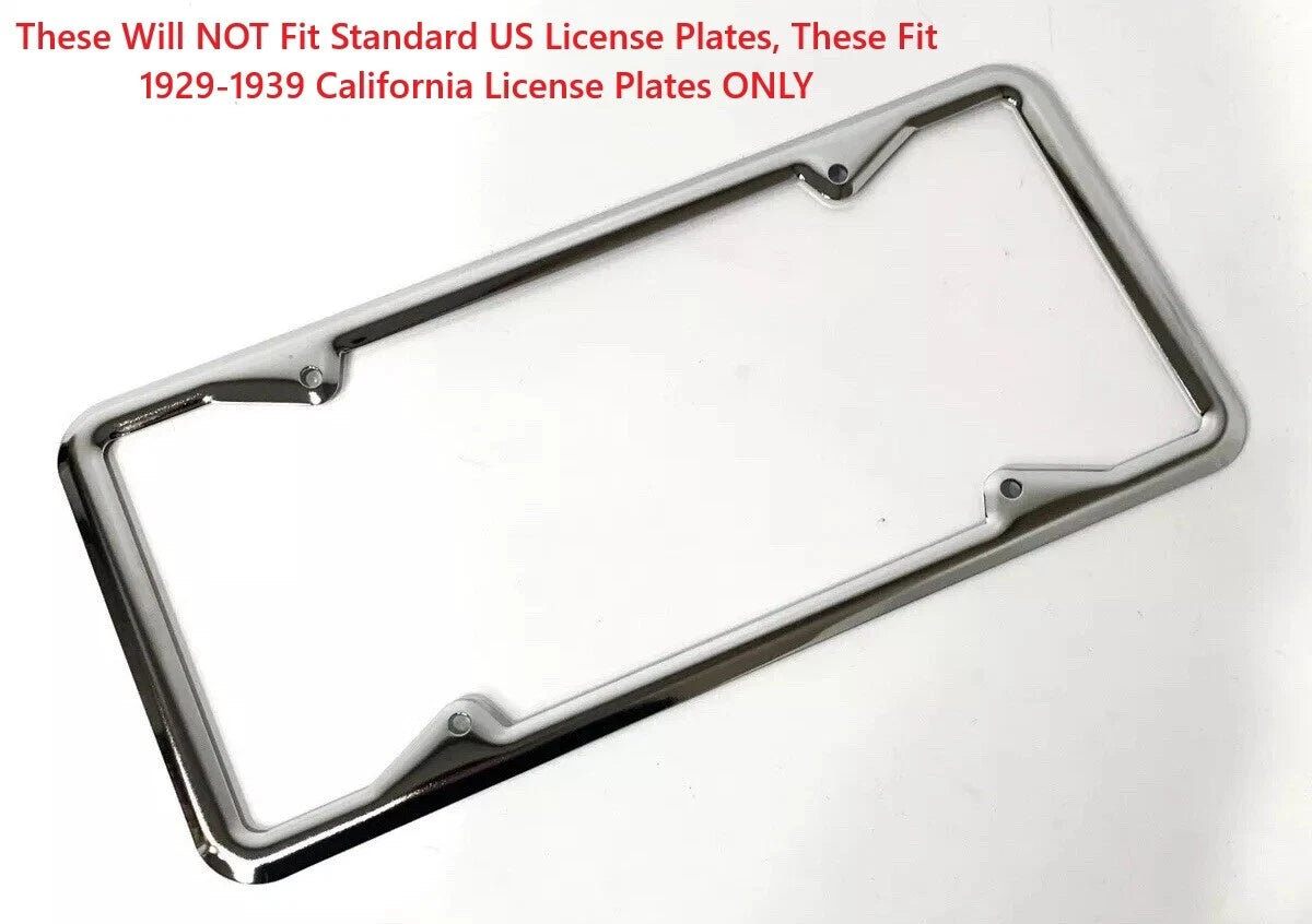 Chrome License Plate Frame Vintage Style for California (1929–1939)