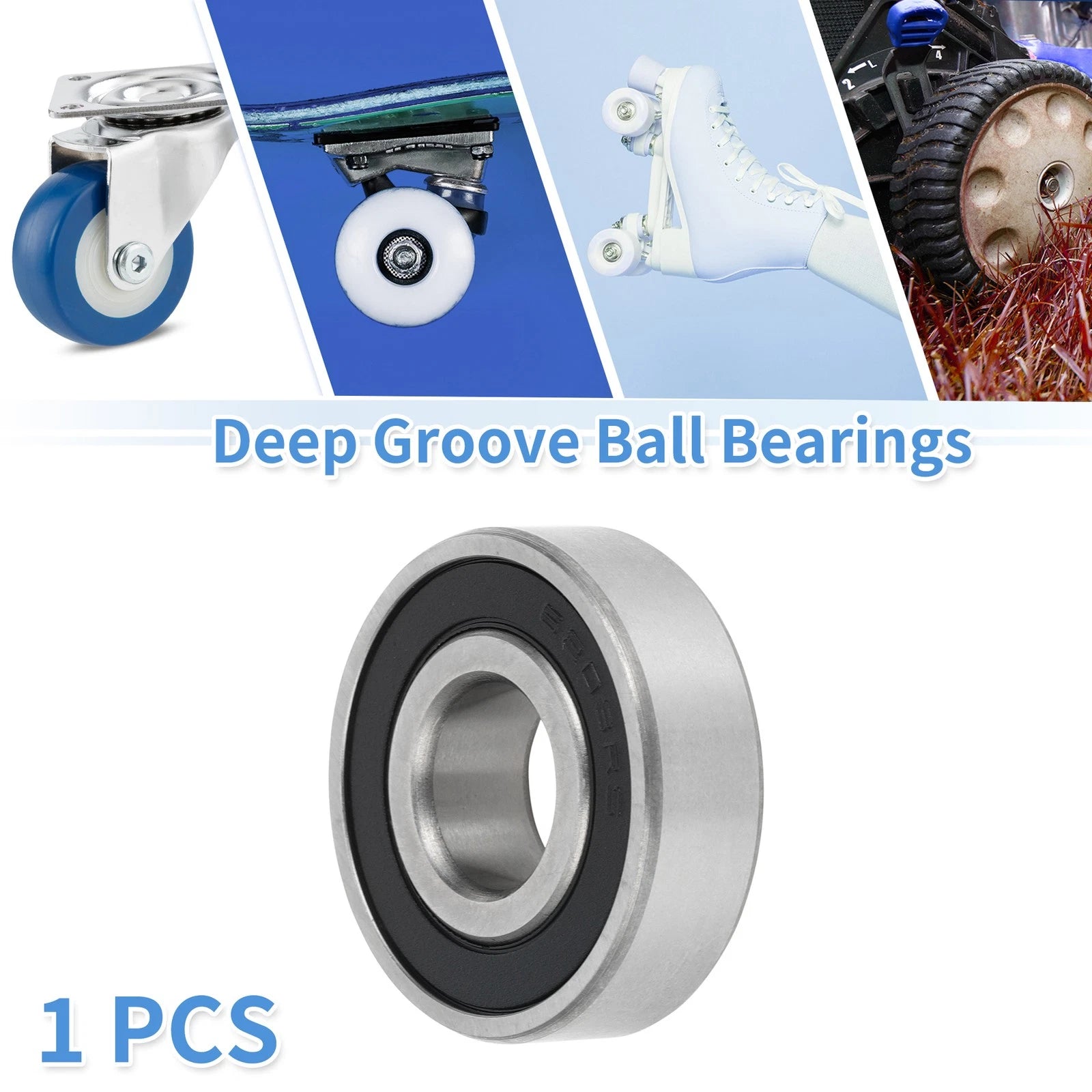 6203/16-2RS Deep Groove Ball Bearing for Scooter Skateboard Wheel (16x40x12mm)