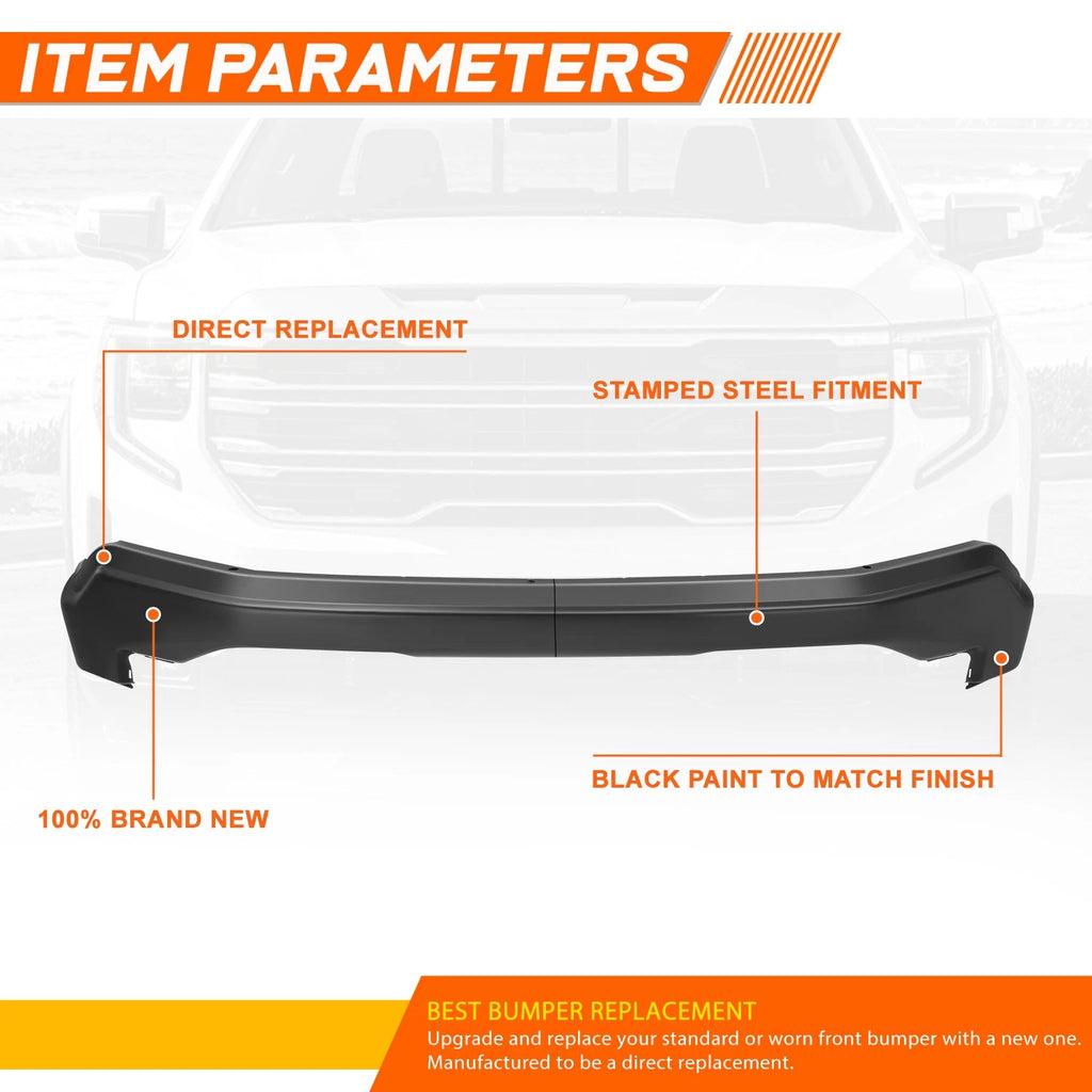 Steel Front Bumper Impact Bar for GMC Sierra 1500 Limited (2022–2026)