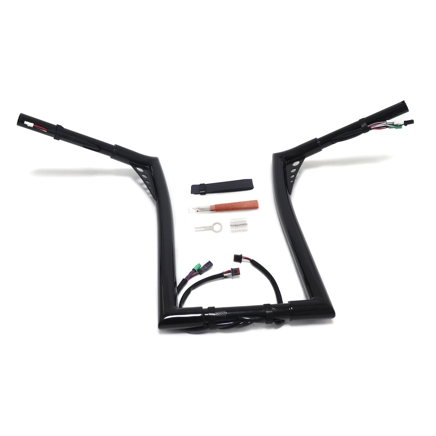 16" Black Pre-Wired 25mm Ape Hanger Handlebar for Harley Road King (2014–2015)