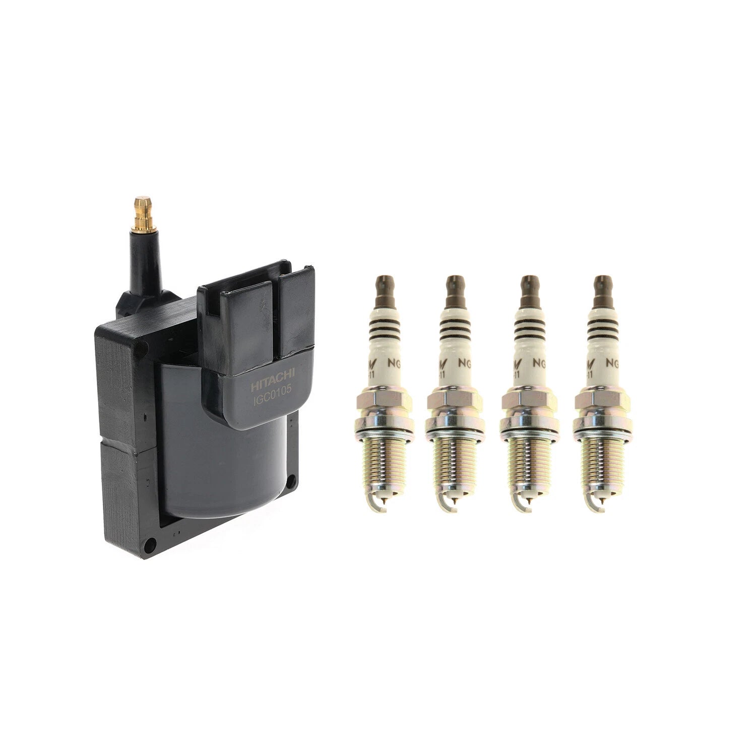 Set of 4 Hitachi Ignition Coils & NGK Iridium IX Spark Plugs for Probe 1995-1997