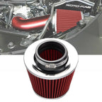 Set of 2 Universal Air Induction Filters Chrome Cone 76mm 3"