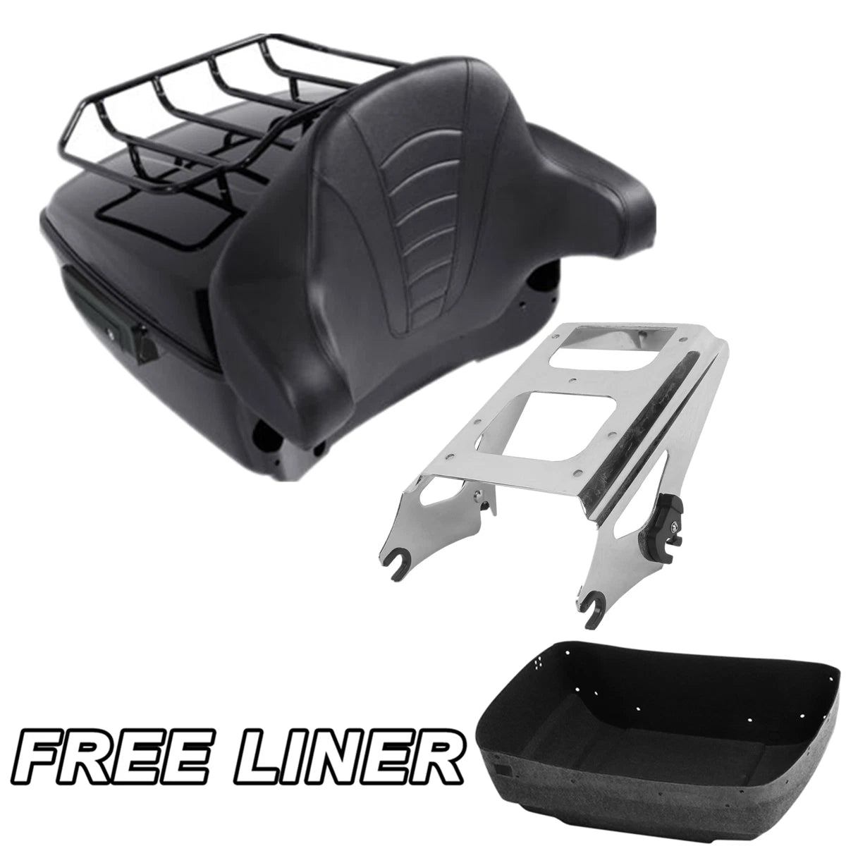 Trunk Backrest Pad Mount Rack for Harley Road Glide (2009–2013)