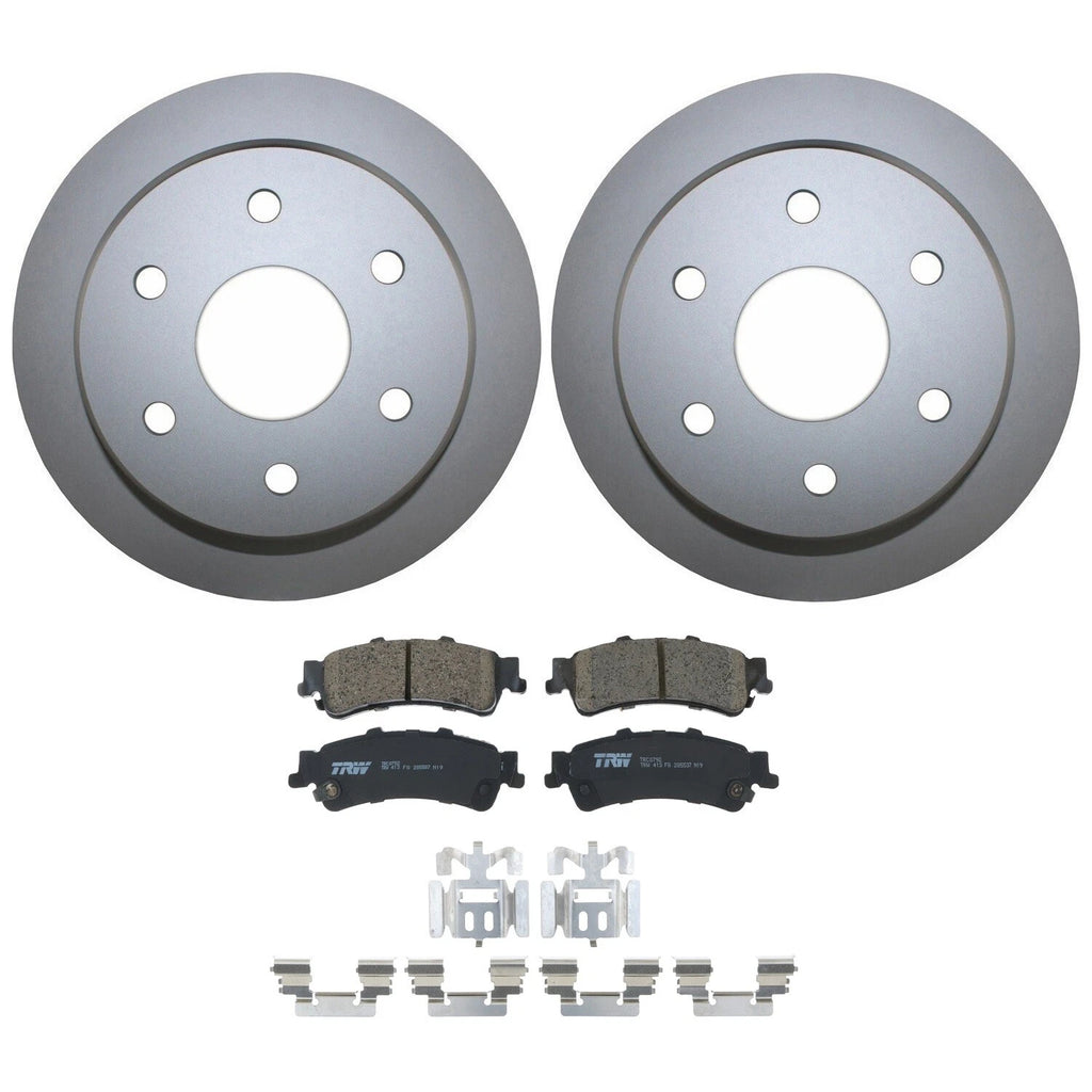 Rear Brake Kit 325mm Disc Rotors & TRW Pro Ceramic Pads for Chevrolet GMC