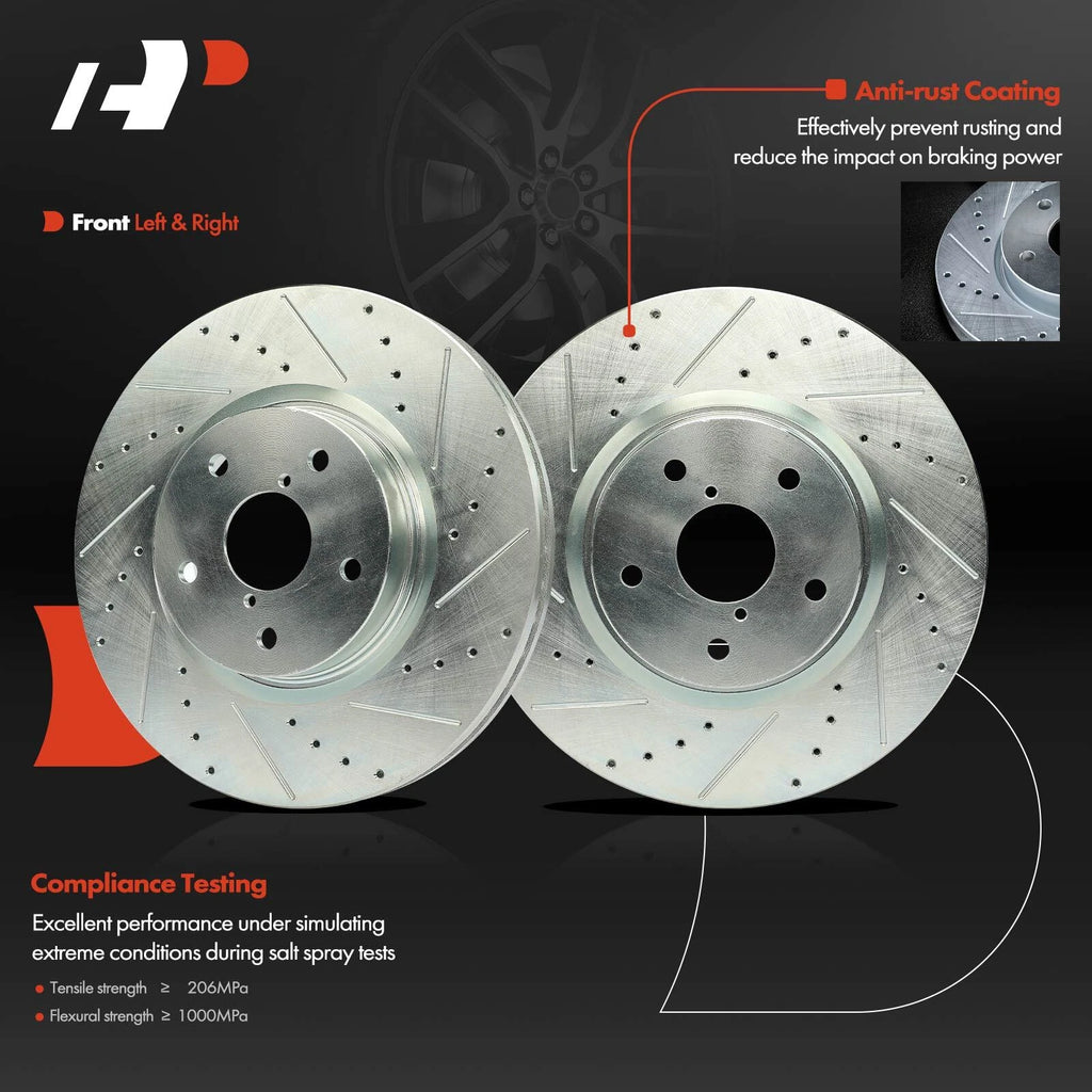 Set of 4 Drilled Brake Rotors for Subaru Impreza WRX (2008–2014)