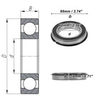 6012NR2RS Deep Groove Ball Bearing for Scooter Skateboard (60x95x18mm)