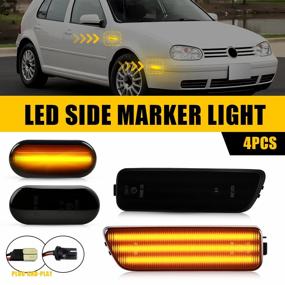 Set of 4 LED Front Fender Side Marker Lights for Volkswagen MKIV Golf (1999–2005)