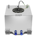 5 Gallon Lightweight Polished Aluminum Race Drift Fuel Cell Tank + Sender