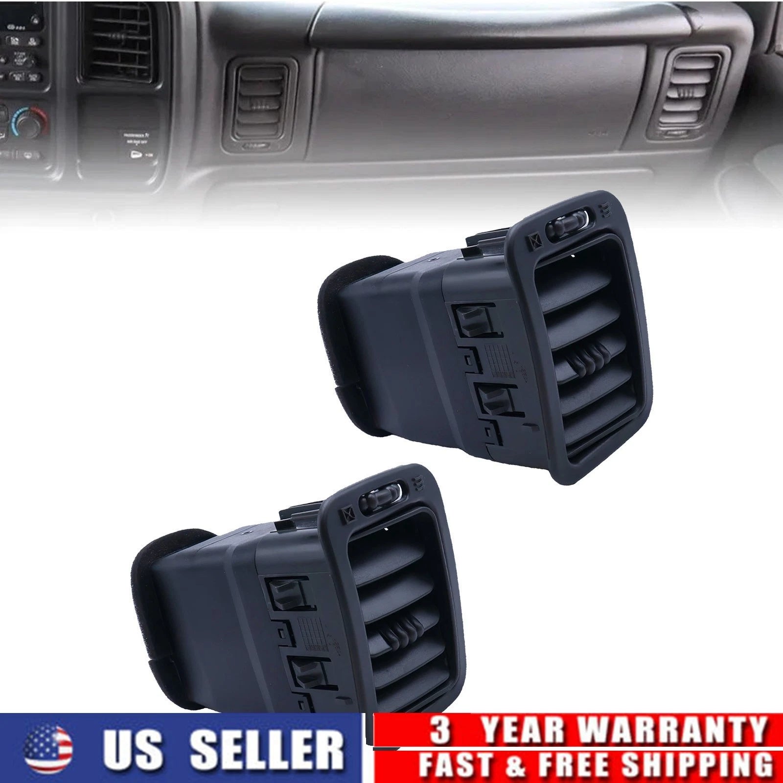 2pc Dash AC Heater Air Vent Deflector for Silverado Sierra (1999–2006)