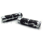 Chrome Flame Hand Grips 1" 25mm for Harley-Davidson/Suzuki/Kawasaki/Yamaha/Honda