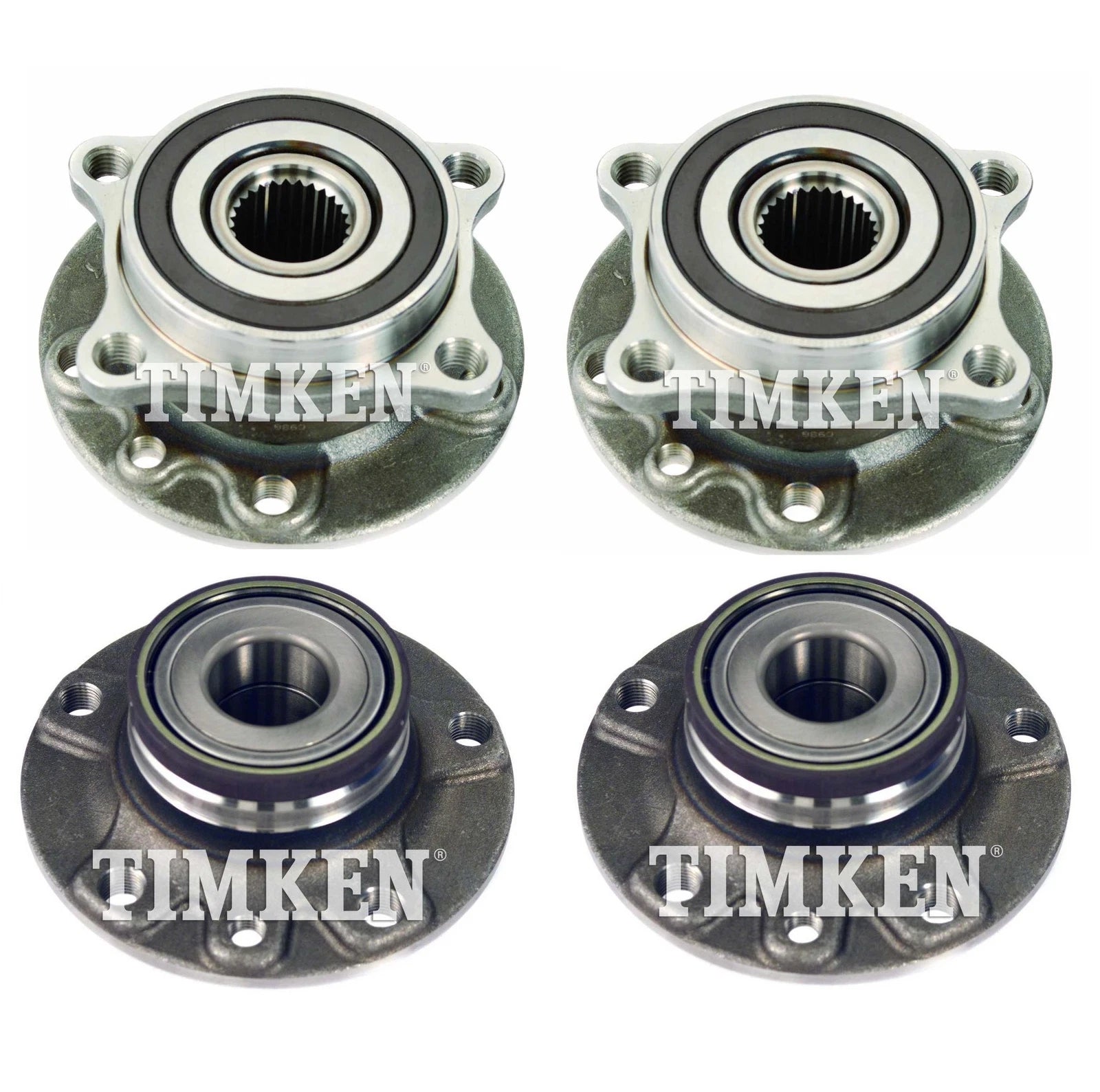Front and Rear Wheel Bearing & Hub Assembly Kit for Dodge Dart (2013–2016)