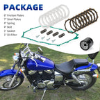 Clutch Friction Steel Plates Kit for Honda Shadow ACE 750 VT750C (1998–2003)