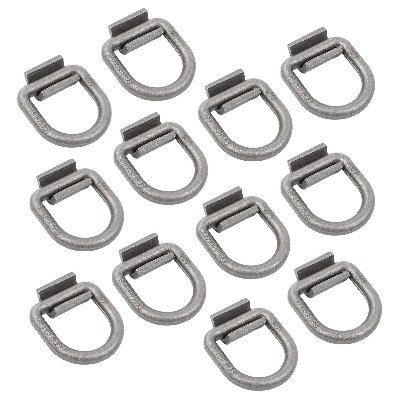 Set of 12 Heavy Duty Weld-On Forged D Rings for Automotive Use