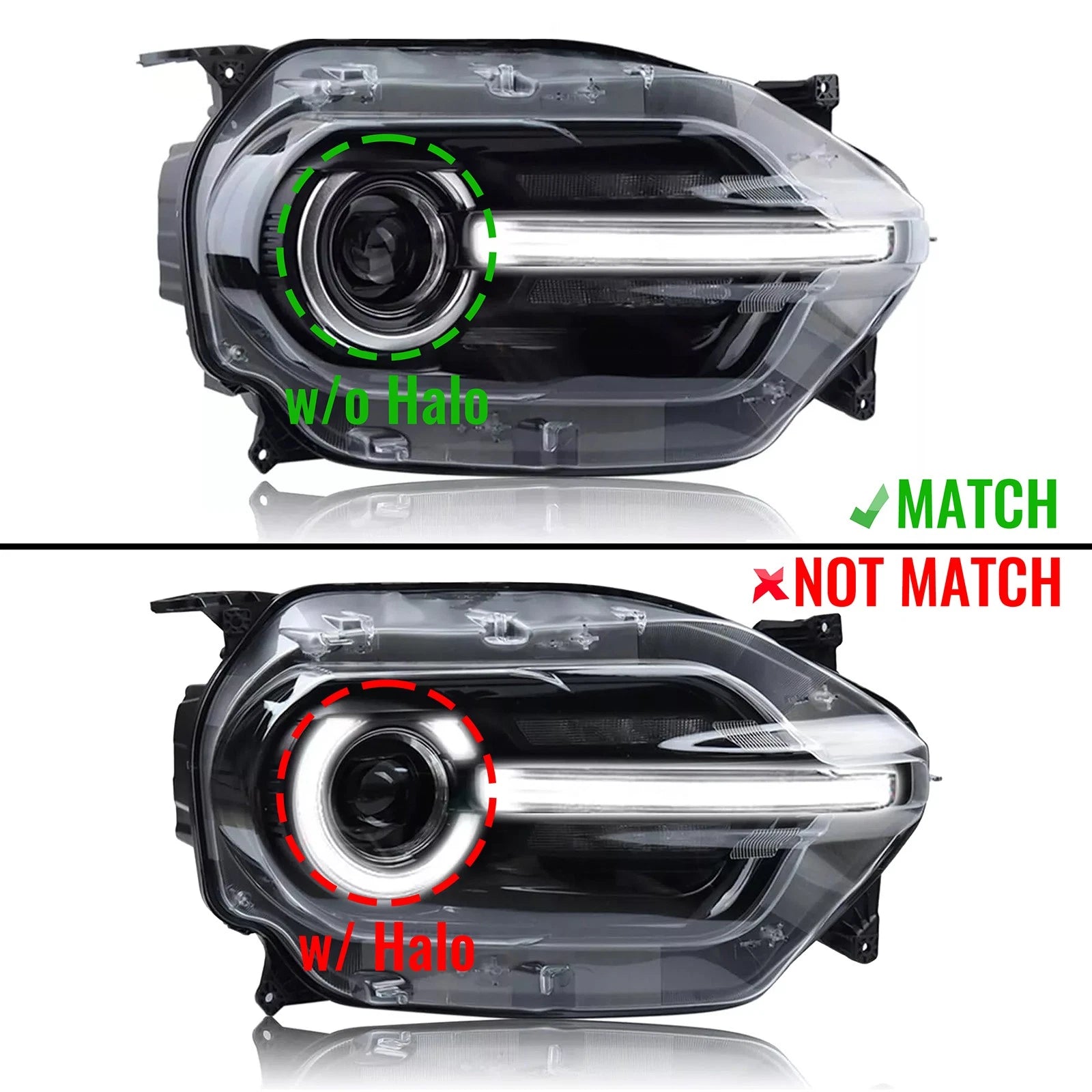 LED Headlight Set for Ford Bronco Sport (2021–2025) w/o LED DRL Halo