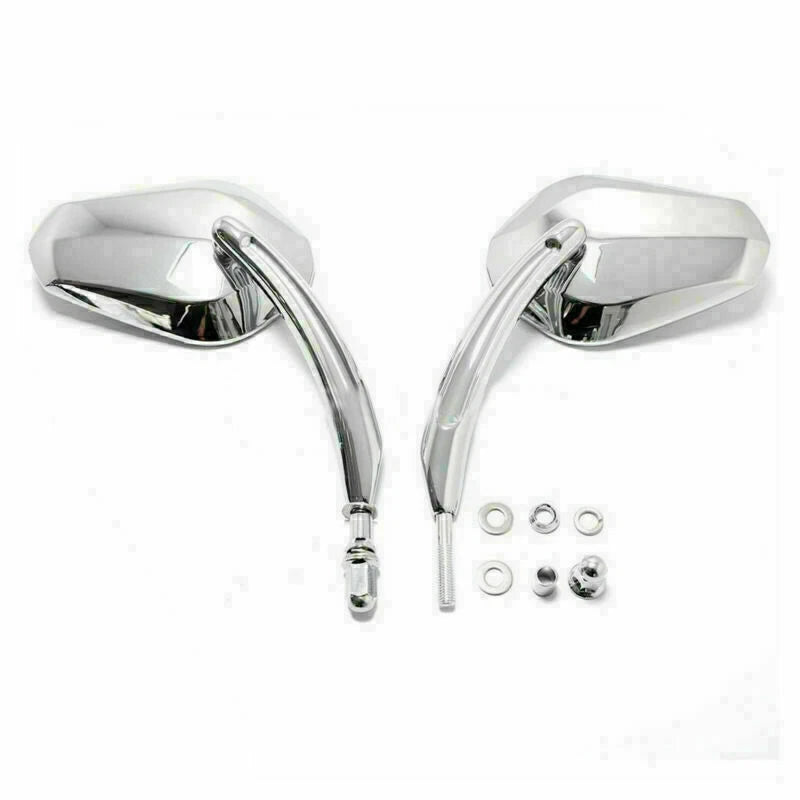 Chrome Classic Long Stem Motorcycle Mirrors for Cruiser Dyna (T9)