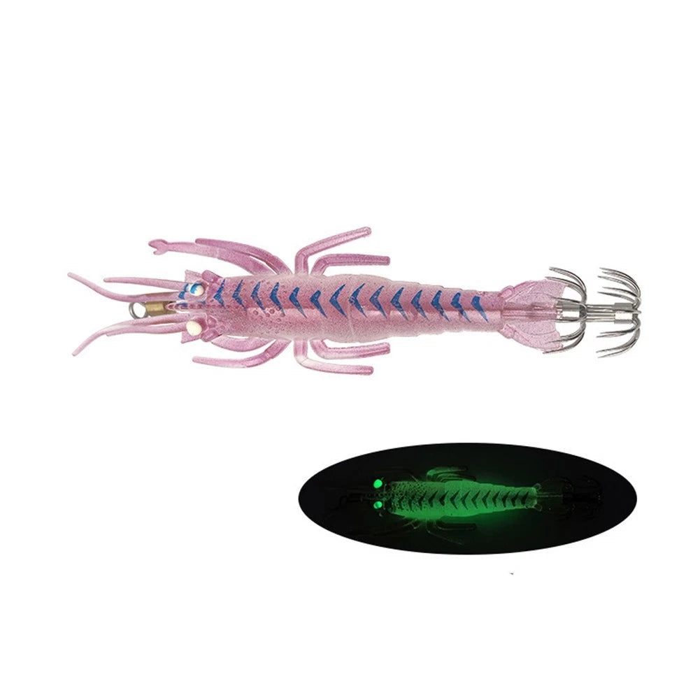 Set of 6 Soft Squid Luminous Jigs 11cm 9g Metal PVC Fishing Lures