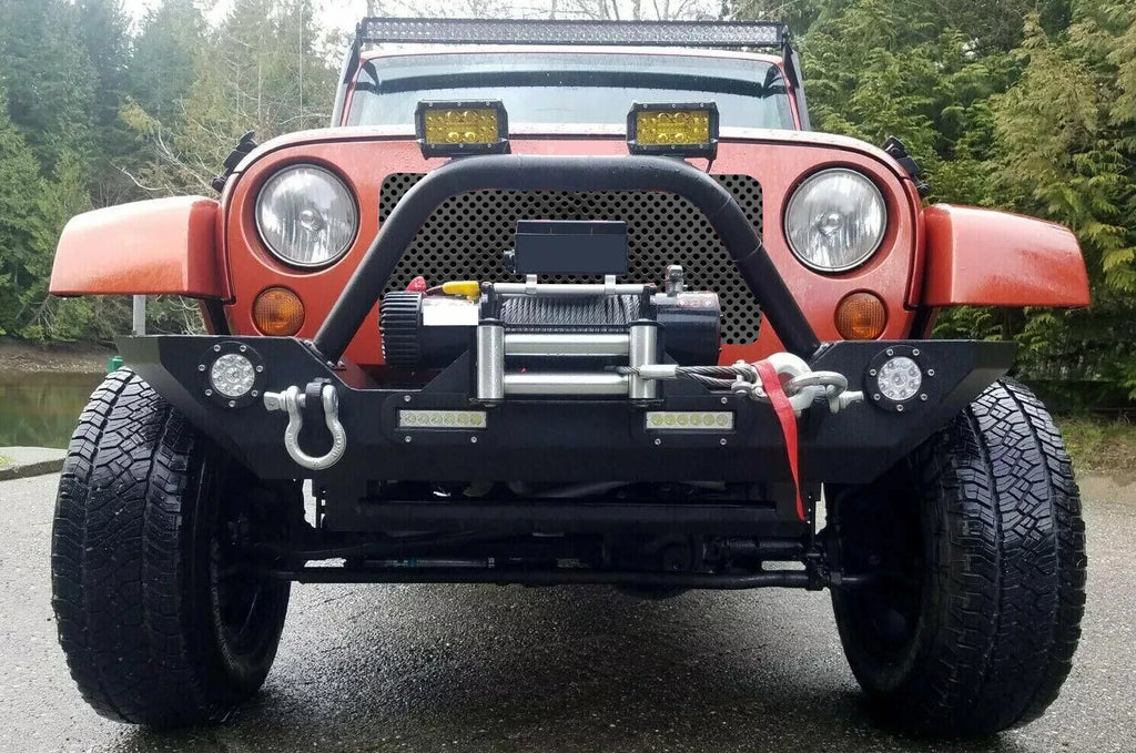 Front/Rear Bumper for Jeep Wrangler JK Unlimited (2007-2018) with LED Lights