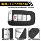 Set of 4 Key Fob Shell Cases for Hyundai Sonata (2011–2015) Black Silver Tone
