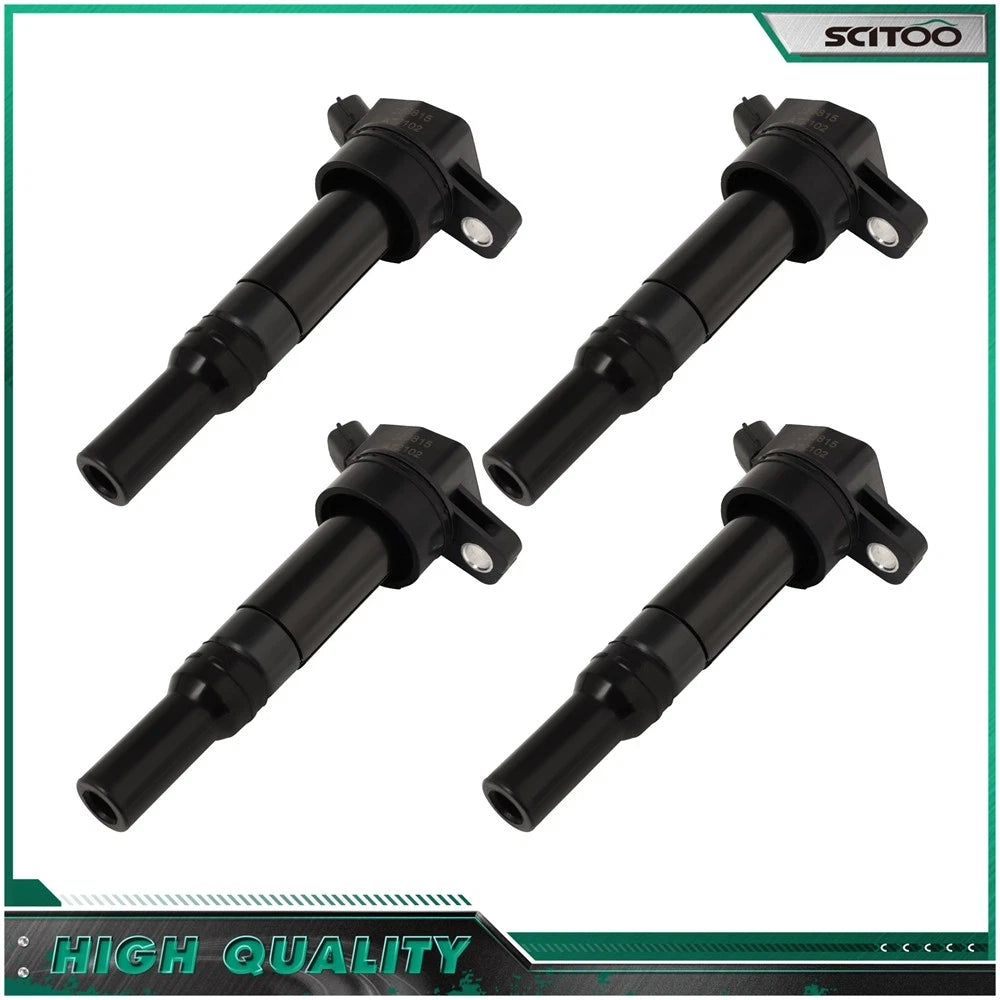 Set of 4 Ignition Coils for Hyundai Tucson, Kia Forte5, Soul, Elantra, Forte (2010–2019)