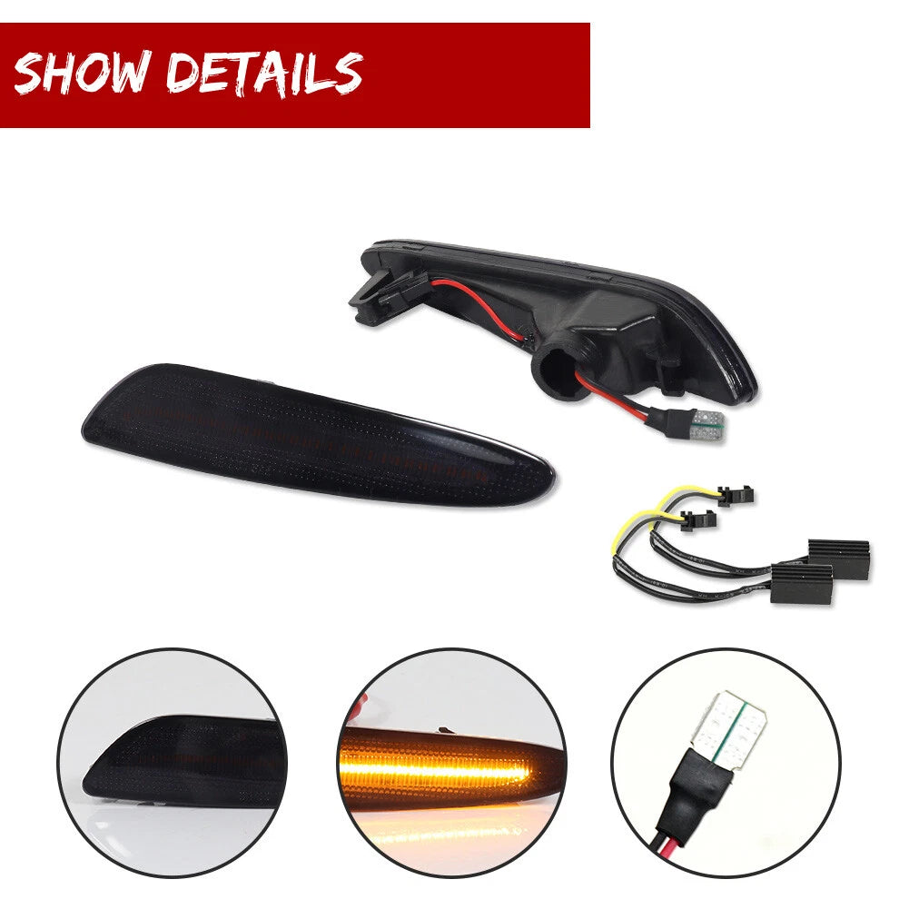 Smoked Amber LED Side Marker Lights for Mercedes W211 E-Class (2003–2006)