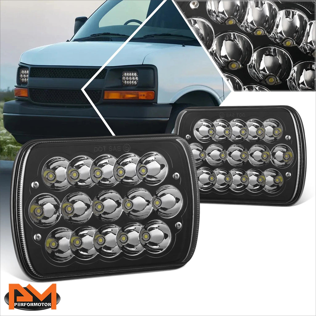 Set of 2 LED Headlights for Express Savana E150 F250 C/K1500-3500 (1984–2020)