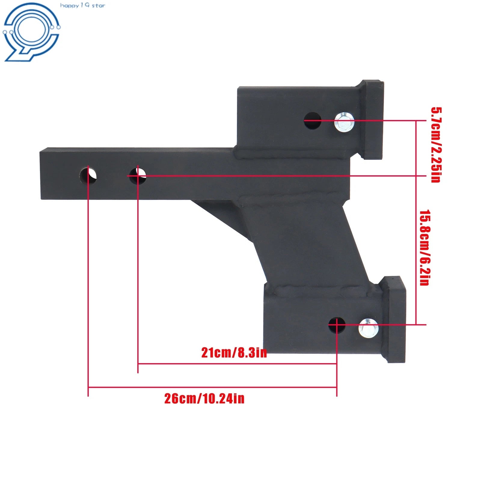 Dual Hitch Extender for 2 In Receiver (10000 lbs, 2 & 6 In Rise/Drop)