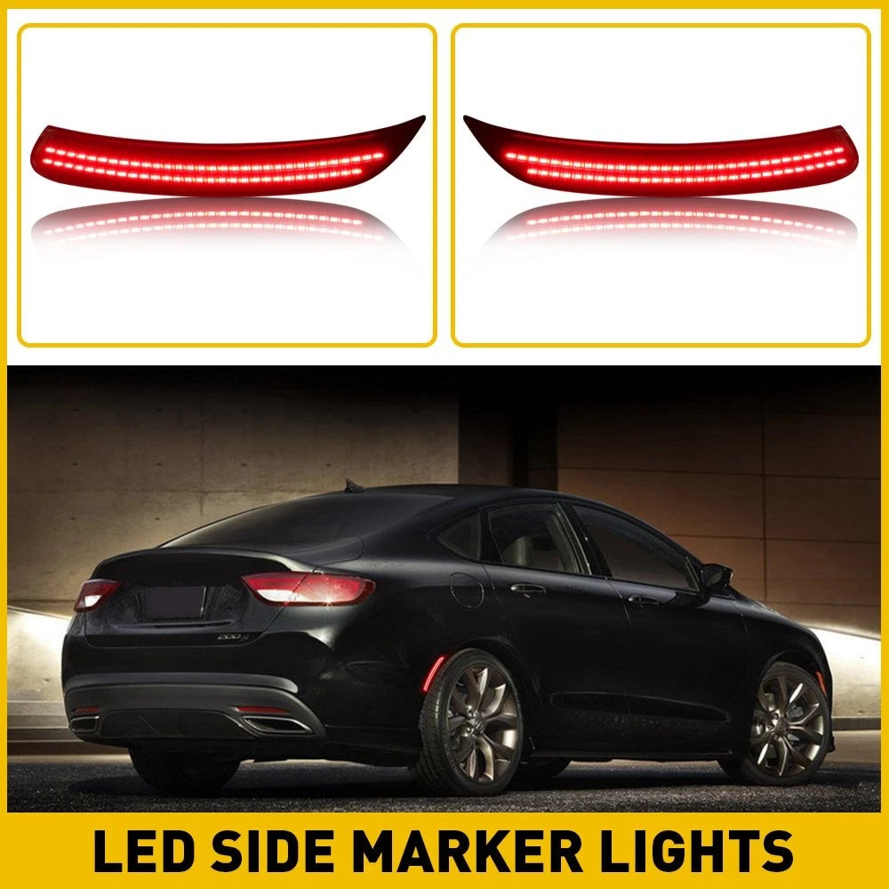 Set of 2 Amber LED Side Corner Marker Indicator Lights for Chrysler 200 (2011–2014)
