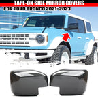 Carbon Look Tape-On Side Mirror Cover Caps for Ford Bronco (2021–2024)