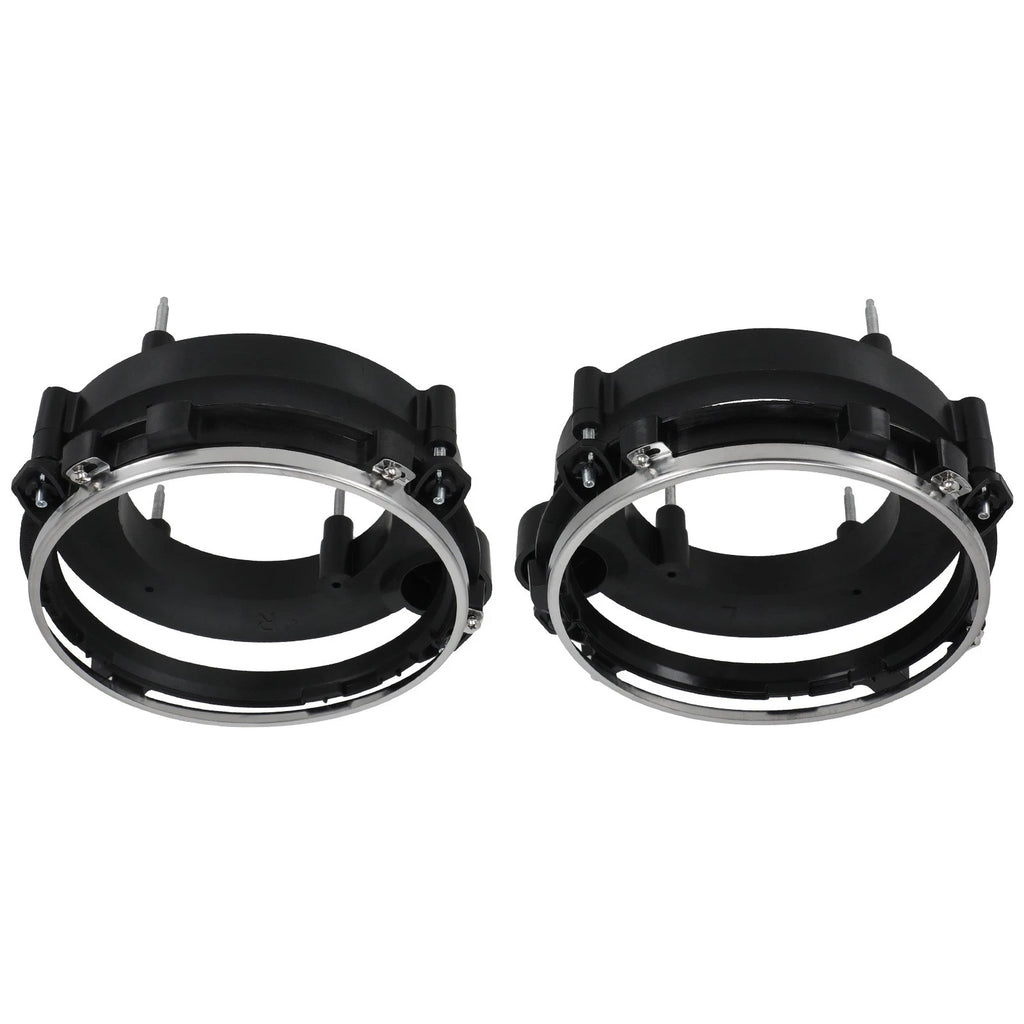 Black Headlight Bulb Brackets Buckets + Light Rings For Jeep Wrangler 1997-2006