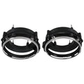 Black Headlight Bulb Brackets Buckets + Light Rings For Jeep Wrangler 1997-2006