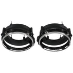 Black Headlight Bulb Brackets Buckets + Light Rings For Jeep Wrangler 1997-2006